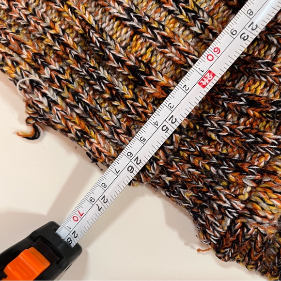 Vintage 60 70 Mod Patchwork Plaid Brown Burnt Orange Tie waist Cardigan Sweater - Picture 8 of 16